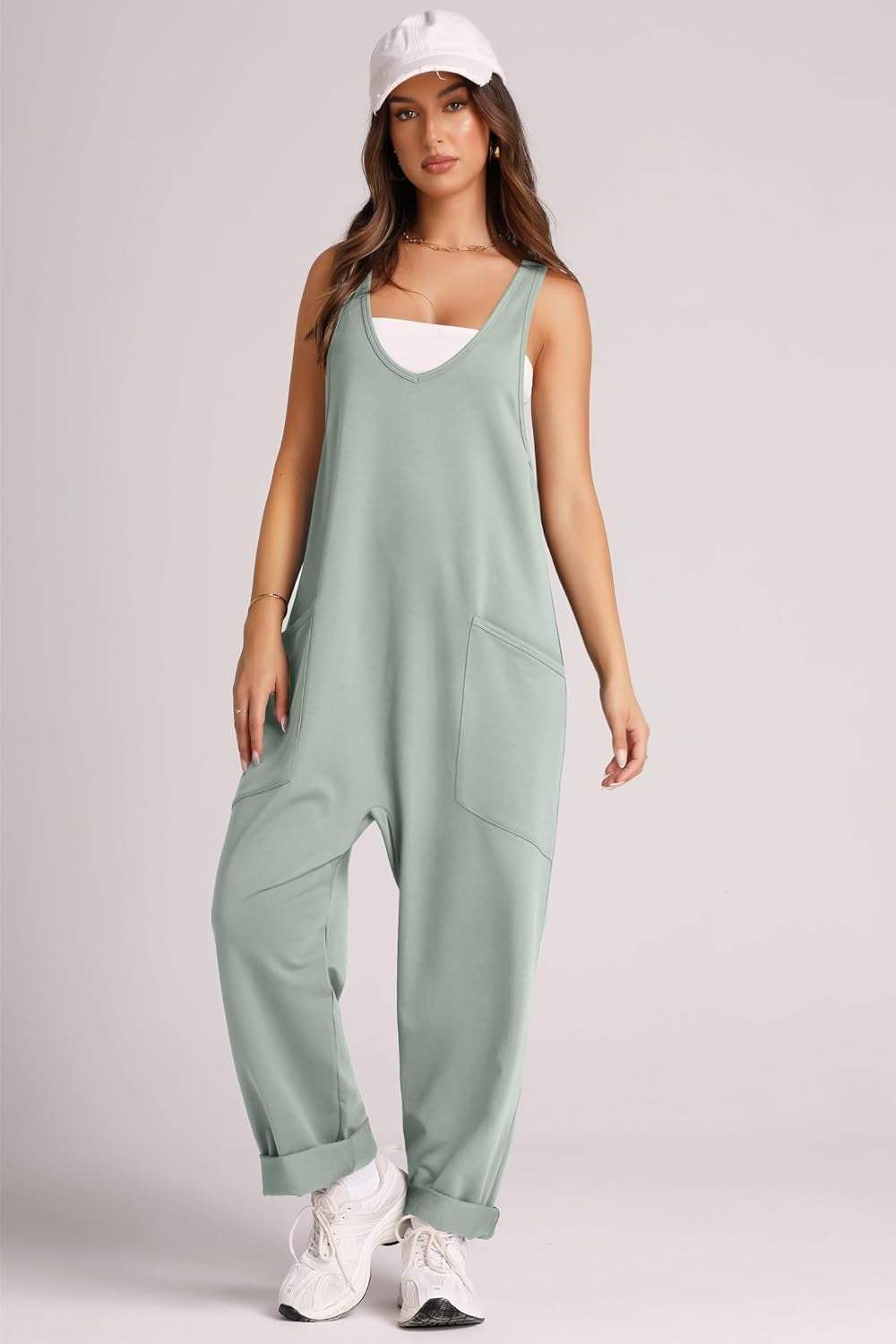 Wide Strap Jumpsuit with Pockets - Trendsi - Flyclothing LLC