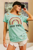 BiBi Cotton Slub Laser Top American Cow Boy Graphic - Trendsi - Flyclothing LLC