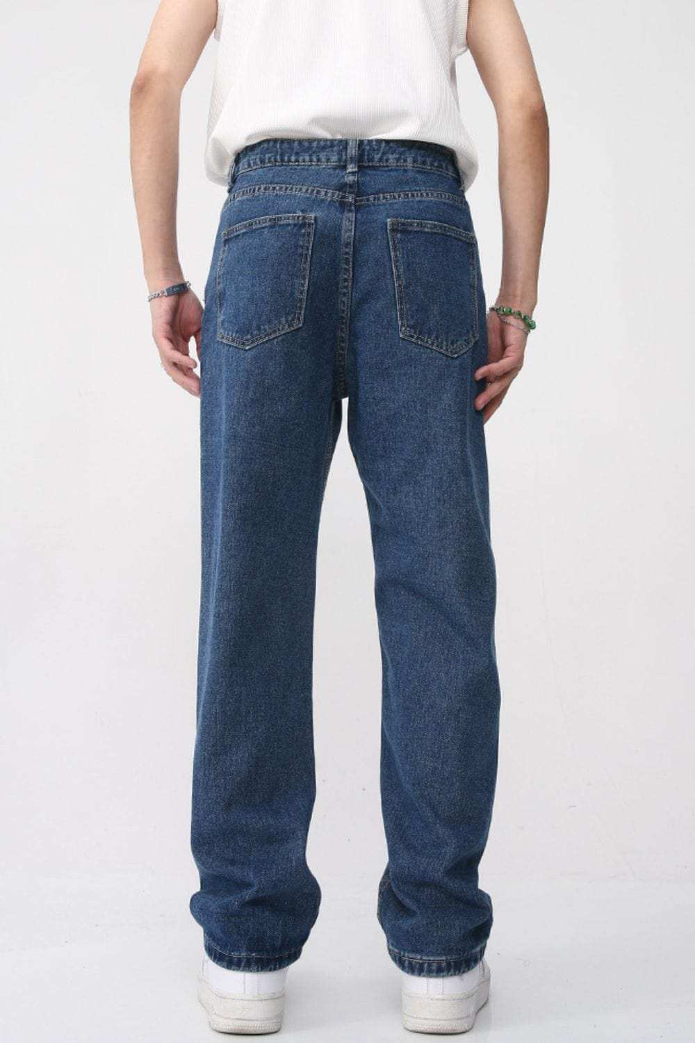 Men's Washed Straight Leg Jeans - Trendsi - Flyclothing LLC