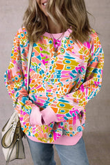Printed Round Neck Long Sleeve Sweatshirt - Trendsi - Flyclothing LLC
