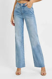 RISEN Tummy Control Rise Straight Jeans - Trendsi