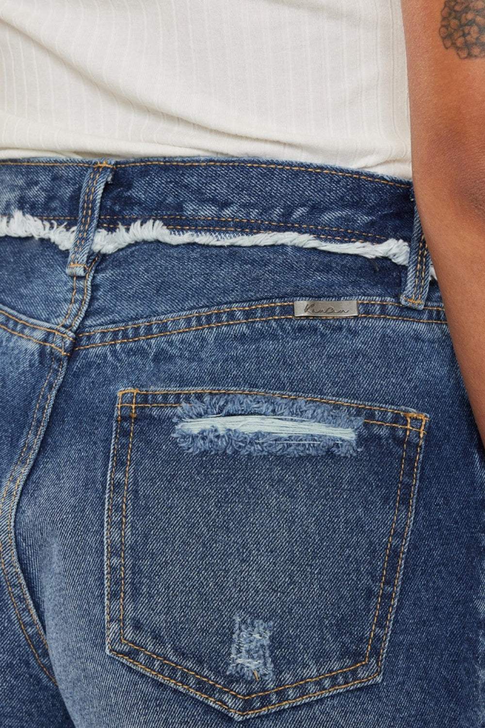 Kancan Distressed Button Fly Denim Shorts - Trendsi - Flyclothing LLC