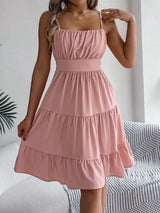 Smocked Back Tiered Cami Dress - Trendsi - Flyclothing LLC