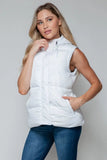Snobbish Snap and Zip Closure Hooded Vest - Trendsi