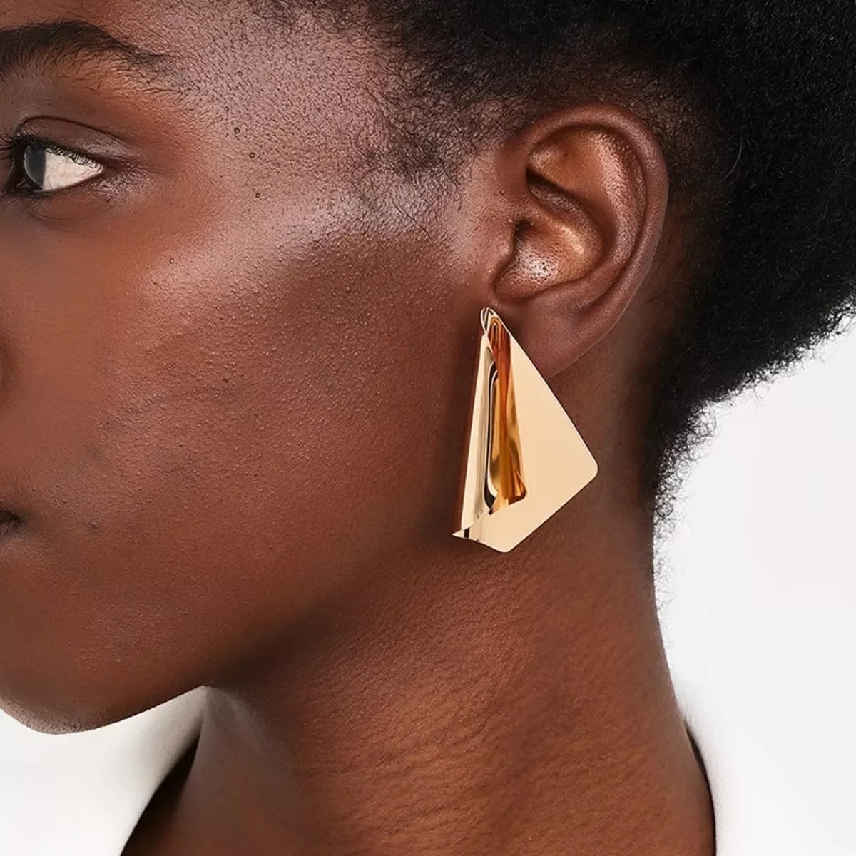18K Gold-Plated Triangle Earrings - Trendsi - Flyclothing LLC