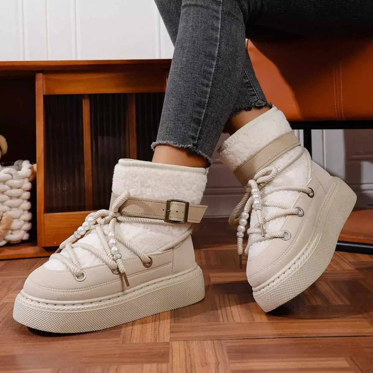 Lace Up Platform Boots - Trendsi - Flyclothing LLC