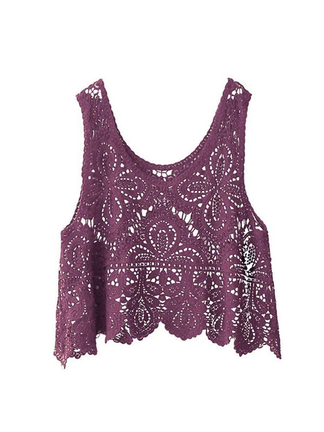 Cutout Scoop Neck Sleeveless Knit Cover Up - Trendsi - Flyclothing LLC