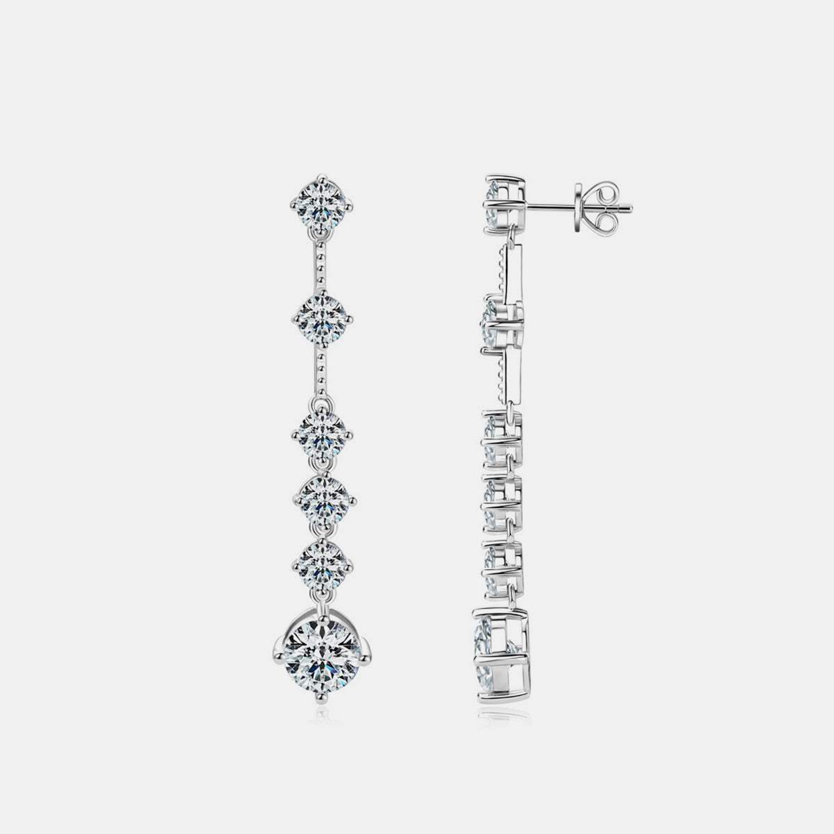 4 Carat Moissanite 925 Sterling Silver Earrings - Trendsi - Flyclothing LLC
