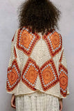 POL Open Front Crochet Cardigan with Granny Square Pattern - Trendsi - Flyclothing LLC