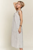 ADORA Drawstring Slit Back Cargo Dress - Trendsi