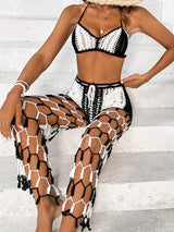 Cutout Halter Neck Top and Pants Two-Piece Swim Set - Trendsi - Flyclothing LLC