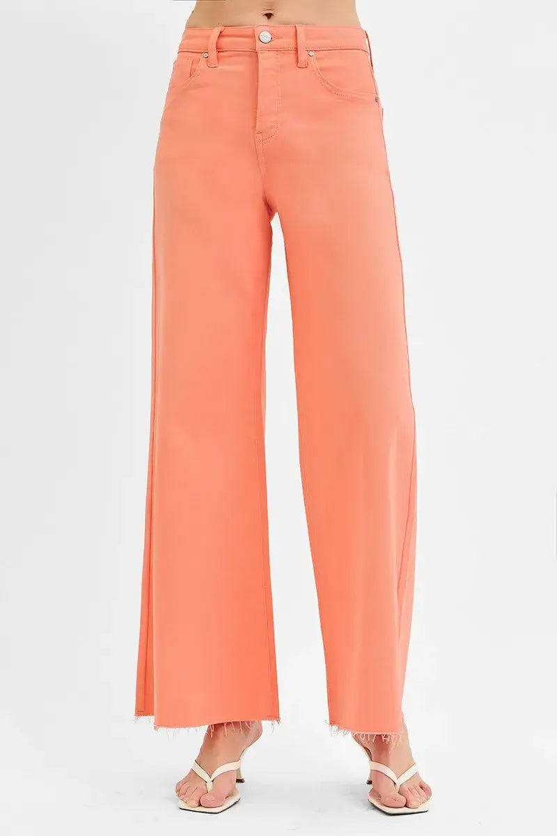 RISEN Full Size Tummy Control High Rise Wide Leg Palazzo Jeans Plus Size - Trendsi - Flyclothing LLC
