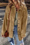 Button Up Long Sleeve Jacket - Trendsi - Flyclothing LLC