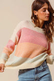 SO ME Multi Color Block Long Sleeve Sweater - Trendsi - Flyclothing LLC