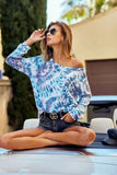 BiBi Tie Dye Print Terry T-Shirt - Trendsi