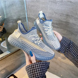 Mesh Lace-Up Platform Athletic Shoes - Trendsi - Flyclothing LLC