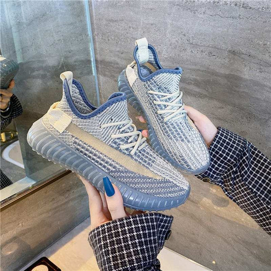 Mesh Lace-Up Platform Athletic Shoes - Trendsi - Flyclothing LLC