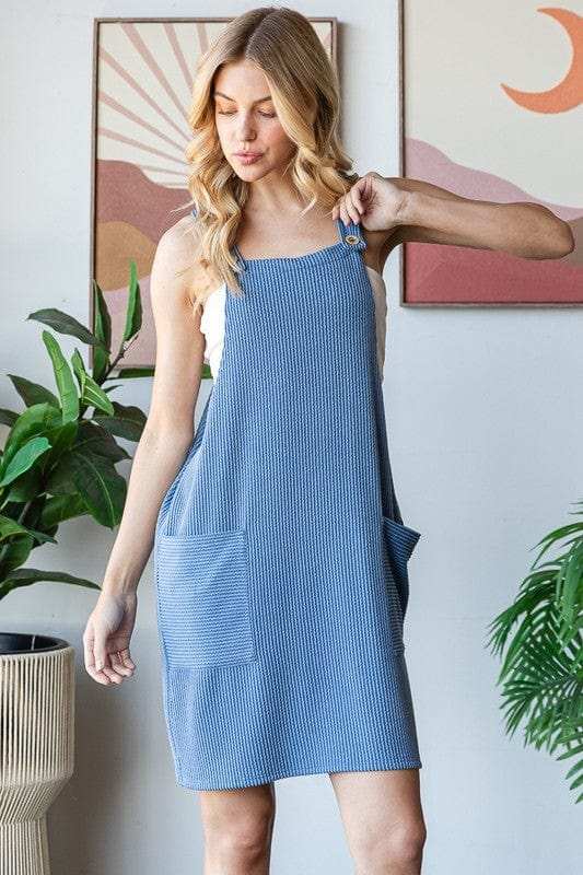 Heimish Full Size Ribbed Sleeveless Mini Tank Dress Plus Size - Trendsi - Flyclothing LLC
