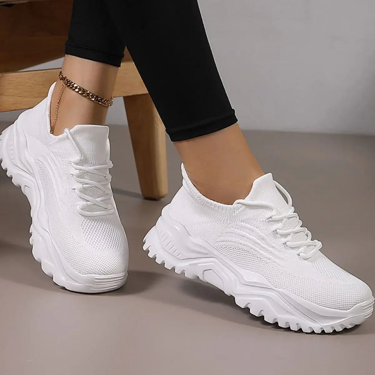 Round Toe Platform Athletic - Trendsi - Flyclothing LLC