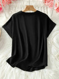 Casual Notched Short Sleeve Blouse - Trendsi - Flyclothing LLC
