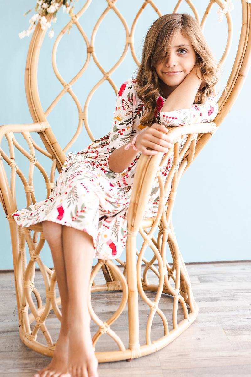 Holly Jolly Christmas 3/4 Sleeve Pocket Twirl Dress - Mila & Rose ® - Flyclothing LLC