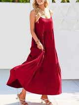 Full Size Ruched Tiered Spaghetti Strap Dress - Trendsi - Flyclothing LLC