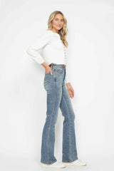 Judy Blue Full Size Tummy Control Back Embroidered Pocketed Bootcut Jeans Plus Size - Trendsi - Flyclothing LLC