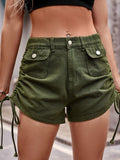 Drawstring Denim Shorts with Pockets - Trendsi