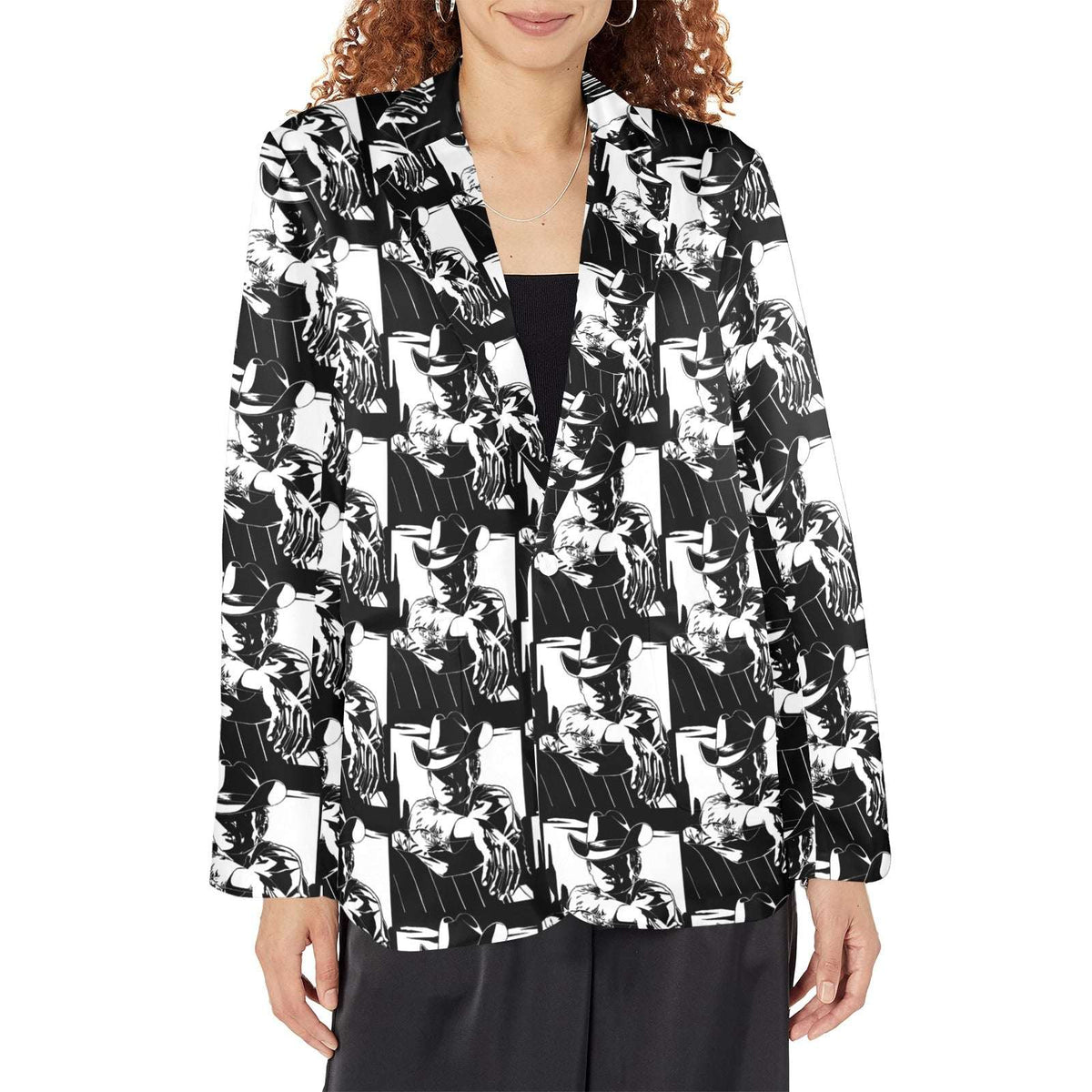 Baha Ranch Black White Cowboy Women's Western Blazer