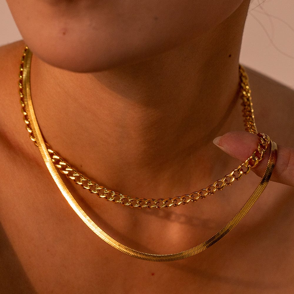 18K Gold-Plated Double Layered Necklace - Trendsi