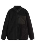 Zip Up Long Sleeve Plush Jacket - Trendsi - Flyclothing LLC