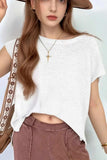 Side Slit Round Neck Knit Top - Trendsi - Flyclothing LLC