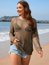 Openwork Dropped Shoulder Cover Up - Trendsi - Flyclothing LLC