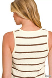 Zenana Round Neck Stripe Knit Tank Top - Trendsi - Flyclothing LLC