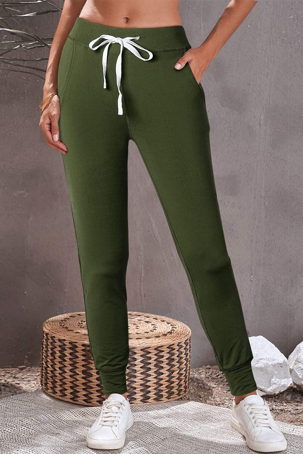 Drawstring Joggers with Pockets - Trendsi - Flyclothing LLC