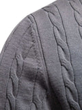 Men's Cable-Knit Round Neck Long Sleeve Sweater - Trendsi - Flyclothing LLC