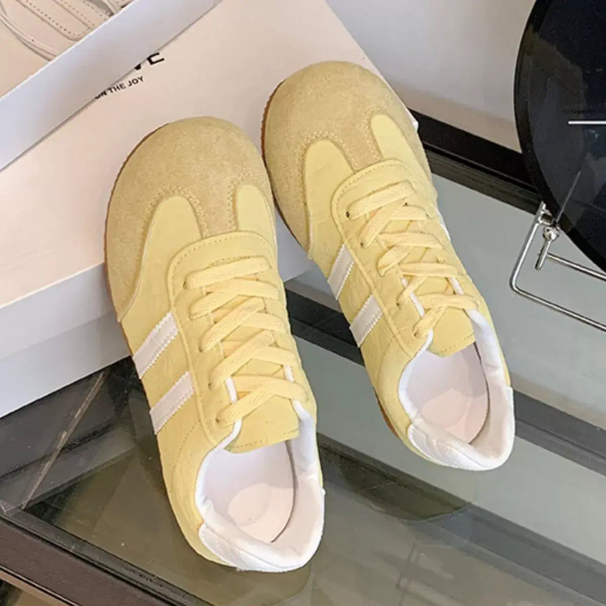Striped Lace Up Casual Sneakers - Trendsi - Flyclothing LLC