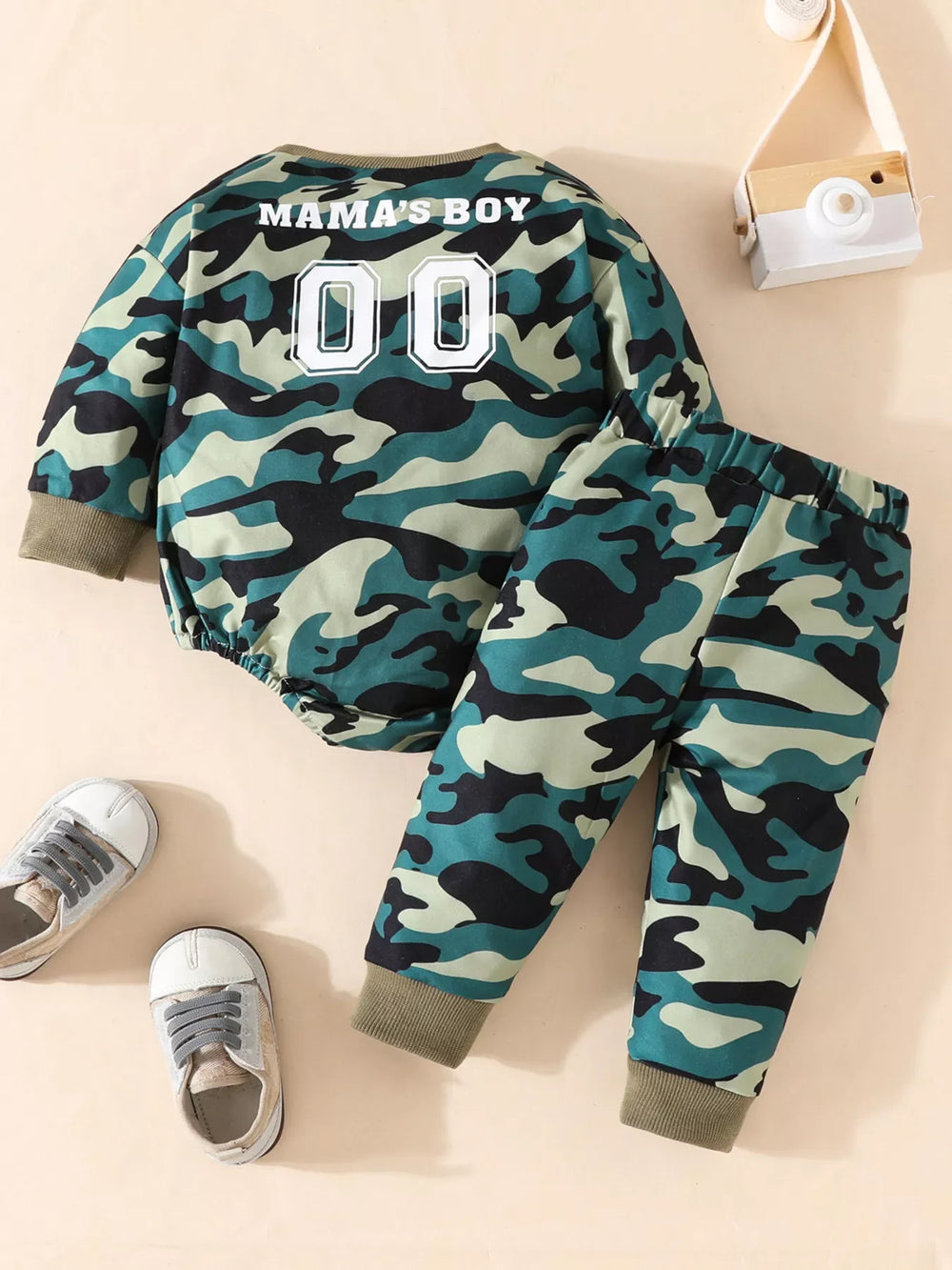 Children's Camouflage Print Bodysuit & Pants Set - Trendsi - Flyclothing LLC