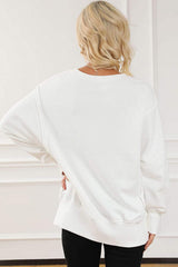 Exposed Seam High-Low Long Sleeve Sweatshirt - Trendsi - Flyclothing LLC