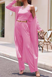 Drawstring Tank, Long Sleeve Cover Up and Pants Set - Trendsi - Flyclothing LLC