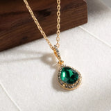 18K Gold-Plated Teardrop Pendant Necklace - Trendsi - Flyclothing LLC