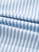 Stripe Shirred Detail Half Placket Collared Long Sleeve Shirt - Trendsi - Flyclothing LLC