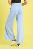 Umgee Drawstring Wide Leg Pants with Scallop Trim Detail - Trendsi