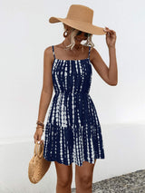 Ruffle Hem Printed Mini Cami Dress - Trendsi - Flyclothing LLC