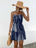 Ruffle Hem Printed Mini Cami Dress - Trendsi