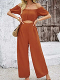 Cutout Off Shoulder Wide Leg Jumpsuit - Trendsi - Flyclothing LLC