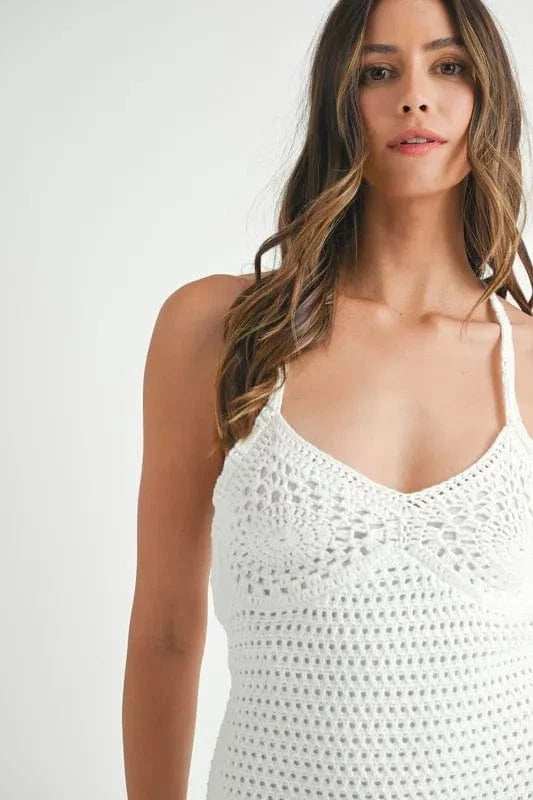 MABLE Crochet Crisscross Spaghetti Strap Mini Dress - Trendsi - Flyclothing LLC