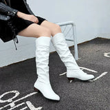 Slouch Block Heel Boots - Trendsi - Flyclothing LLC