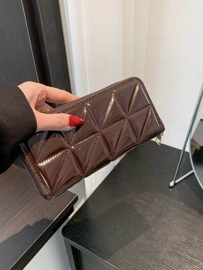 PU Leather Solid Color Wallet - Trendsi