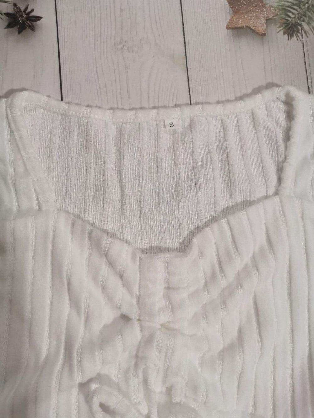 Drawstring Ruched Long Sleeve Ribbed Top - Trendsi - Flyclothing LLC